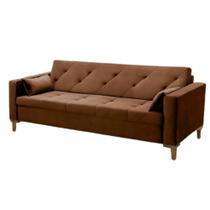 Sofá Houston 1,80x Veludo Marrom Cookie - Dominic Decor