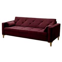 Sofá Houston 1,80x Veludo Vinho - Dominic Decor
