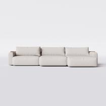 Sofá Ibiza Retrátil com Chaise 4,04m em Linho Brooks Off White - Home Mobily
