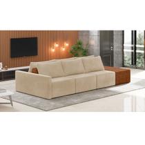 Sofá Ilha 3 Lugares Living 402cm Modulado para Sala Lary Veludo K01 - D'Rossi