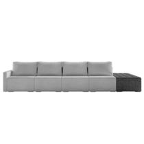 Sofá Ilha 4 Lugares Living 392cm Modulado Lary Bouclê Pu Pto K01 Cor Cinza Sofá Ilha 4 Lugares Living 392cm Modulado Lary Bouclê Pu Pto K01 Cor Cinza