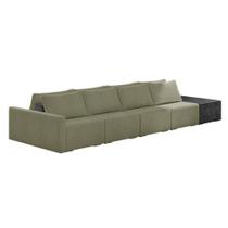 Sofá Ilha 4 Lugares Living 392cm Modulado Lary Bouclê Pu Pto K01 Cor Verde Sofá Ilha 4 Lugares Living 392cm Modulado Lary Bouclê Pu Pto K01 Cor Verde
