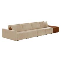 Sofá Ilha 4 Lugares Living 472cm Modulado Lary Veludo K01 Cor Bege Sofá Ilha 4 Lugares Living 472cm Modulado Lary Veludo K01 Cor Bege