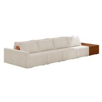 Sofá Ilha 4 Lugares Living 512cm Modulado Lary Bouclê K01 Cor Bege Sofá Ilha 4 Lugares Living 512cm Modulado Lary Bouclê K01 Cor Bege