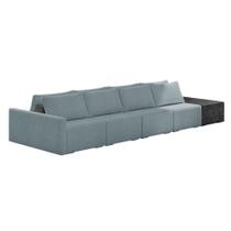 Sofá Ilha 4 Lugares Living 512cm Modulado Lary Bouclê Pu Pto K01 Cor Azul Sofá Ilha 4 Lugares Living 512cm Modulado Lary Bouclê Pu Pto K01 Cor Azul