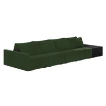 Sofá Ilha 4 Lugares Living 512cm Modulado Sala Lary Veludo/PU Pto K01 - D'Rossi Sofá Ilha 4 Lugares Living 512cm Modulado Sala Lary Veludo/PU Pto K01 - D'Rossi