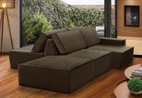 Sofá Ilha 7 Lugares Isadora Suede Marrom Adonai Estofados