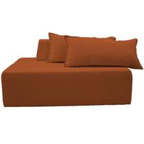 Sofa Ilha Caribe Modular Para Sala de Estar Bouclé Terracota