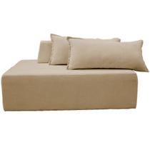 Sofa Ilha Caribe Modular Sala de Estar Bouclé Bege Claro - Ultrasoft