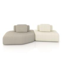 Sofá Ilha Dakota 2 Módulos 310cm Encostos Almofadas Soltas Bouclê Bege/OffWhite G33 - Gran Belo Sofá Ilha Dakota 2 Módulos 310cm Encostos Almofadas Soltas Bouclê Bege/OffWhite G33 - Gran Belo