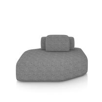 Sofá Ilha Dakota Chaise 168cm Modulado Encosto Almofada Solta Bouclê Rústico Cinza G33 - Gran Belo