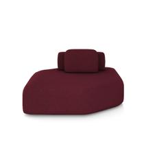 Sofá Ilha Dakota Chaise 168cm Modulado Encosto Almofada Solta Veludo Bordô G33 - Gran Belo