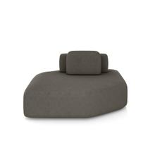 Sofá Ilha Dakota Chaise 168cm Modulado Encosto Almofada Solta Veludo Marrom Escuro G33 - Gran Belo