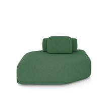 Sofá Ilha Dakota Chaise 168cm Modulado Encosto Almofada Solta Veludo Verde G33 - Gran Belo