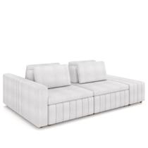 Sofá Ilha Living com Puff 265cm Siesta M22 Bouclê Branco - Mpozenato