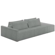 Sofá Ilha Modular com Puff para Sala Living 232cm Georgia K04 Bouclê Cinza - Mpozenato