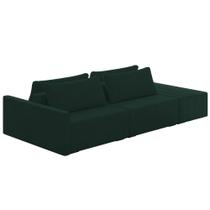 Sofá Ilha Modular com Puff para Sala Living 232cm Georgia K04 Veludo Verde - Mpozenato