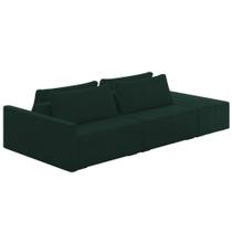 Sofá Ilha Modular Com Puff Para Sala Living 252cm Georgia K04 Veludo Verde - Mpozenato