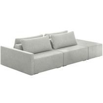 Sofá Ilha Modular Para Sala 232cm Com Puff Dublin K01 Linho