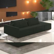 Sofá Ilha Modular Para Sala 252cm com Puff Dublin K01 Veludo Verde - Lyam Decor
