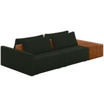 Sofá Ilha Modular Para Sala 252cm com Puff Dublin K01 Veludo Verde Sintético Caramelo- Lyam Decor Sofá Ilha Modular Para Sala 252cm com Puff Dublin K01 Veludo Verde Sintético Caramelo- Lyam Decor
