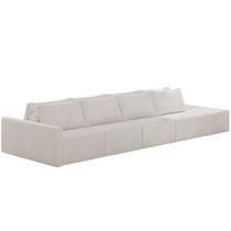 Sofá Ilha Modular Para Sala 432cm com Puff Dublin K01 Bouclê Creme - Lyam Decor