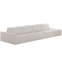 Sofá Ilha Modular Para Sala 432cm com Puff Dublin K01 Bouclê Creme - Lyam Decor Sofá Ilha Modular Para Sala 432cm com Puff Dublin K01 Bouclê Creme - Lyam Decor