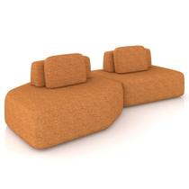 Sofá Ilha Modular Para Sala Living Orgânico 305cm Angra K01 Bouclê Terracota - Lyam Decor Sofá Ilha Modular Para Sala Living Orgânico 305cm Angra K01 Bouclê Terracota - Lyam Decor