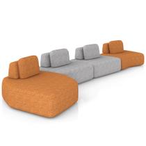 Sofá Ilha Modular Para Sala Living Orgânico 620cm Angra K01 Bouclê Terracota Cinza - Lyam Decor Sofá Ilha Modular Para Sala Living Orgânico 620cm Angra K01 Bouclê Terracota Cinza - Lyam Decor