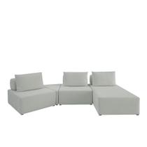 Sofá Ilha na Caixa em Módulos Mobili Assento + canto + assento + Chaise 340cm Estofama