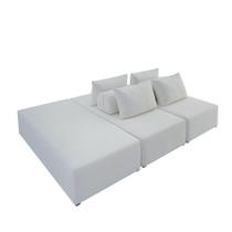 Sofá Ilha na Caixa em Módulos Mobili Puff + 2 Chaises 270cm Estofama