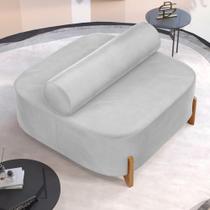 Sofá Ilha Orgânico Evo 2 Lugares 125CM Cinza Claro Veludo Abmaza