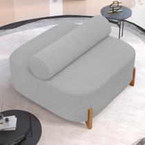 Sofá Ilha Orgânico Living Closet Evo 125cm 02 Lugares Bouclê Cinza Claro - Desk Design Sofá Ilha Orgânico Living Closet Evo 125cm 02 Lugares Bouclê Cinza Claro - Desk Design