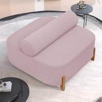 Sofá Ilha Orgânico Living Closet Evo 125cm 02 Lugares Bouclê Rosê - Desk Design Sofá Ilha Orgânico Living Closet Evo 125cm 02 Lugares Bouclê Rosê - Desk Design