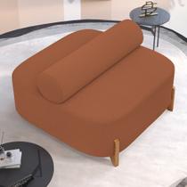 Sofá Ilha Orgânico Living Closet Evo 125cm 02 Lugares Bouclê Terracota - Desk Design Sofá Ilha Orgânico Living Closet Evo 125cm 02 Lugares Bouclê Terracota - Desk Design