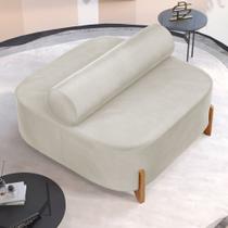 Sofá Ilha Orgânico Living Closet Evo 125cm 02 Lugares Veludo Bege Claro - Abmaza Sofá Ilha Orgânico Living Closet Evo 125cm 02 Lugares Veludo Bege Claro - Abmaza