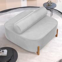 Sofá Ilha Orgânico Living Closet Evo 125cm 02 Lugares Veludo Cinza Claro - Desk Design Sofá Ilha Orgânico Living Closet Evo 125cm 02 Lugares Veludo Cinza Claro - Desk Design