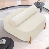 Sofá Ilha Orgânico Living Evo 125cm 02 Lugares Bouclê Bege - Desk Design