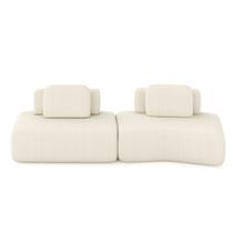 Sofá Ilha Sala de Estar Dakota 2 Módulos 316cm Encostos Almofadas Soltas Bouclê OffWhite G33 - Gran Belo Sofá Ilha Sala de Estar Dakota 2 Módulos 316cm Encostos Almofadas Soltas Bouclê OffWhite G33 - Gran Belo