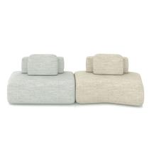 Sofá Ilha Sala de Estar Dakota 2 Módulos 316cm Encostos Almofadas Soltas Linho Cinza/Bege G33 - Gran Belo Sofá Ilha Sala de Estar Dakota 2 Módulos 316cm Encostos Almofadas Soltas Linho Cinza/Bege G33 - Gran Belo