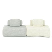 Sofá Ilha Sala de Estar Dakota 2 Módulos 316cm Encostos Almofadas Soltas Linho Cinza/OffWhite G33 - Gran Belo Sofá Ilha Sala de Estar Dakota 2 Módulos 316cm Encostos Almofadas Soltas Linho Cinza/OffWhite G33 - Gran Belo