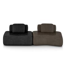 Sofá Ilha Sala de Estar Dakota 2 Módulos 316cm Encostos Almofadas Soltas PU Preto/Marrom G33 - Gran Belo