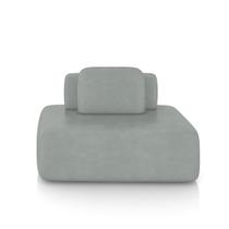Sofá Ilha Sala de Estar Modulado Dakota 142cm Encosto Almofada Solta PU Cinza G33 - Gran Belo Sofá Ilha Sala de Estar Modulado Dakota 142cm Encosto Almofada Solta PU Cinza G33 - Gran Belo