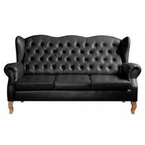 Sofá Imperador Chesterfield 3 Lugares Capitonê Retrô Vintage Bella Decor Sofá Imperador Chesterfield 3 Lugares Capitonê Retrô Vintage Bella Decor