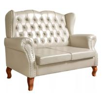 Sofá Imperador Namoradeira Chesterfield Capitonê material sintético Bella Decor