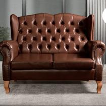 Sofá Imperador Namoradeira Chesterfield Retrô Colonial Marrom Café