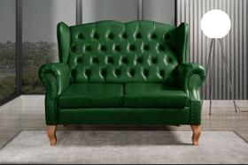 Sofá Imperador Namoradeira Chesterfield Retrô Colonial Verde