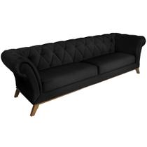Sofá Império 03 Lugares 210cm Suede Preto - Nexta Casa