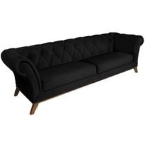 Sofá Império com Capitone 02 Lugares 180 cm Suede Preto - CasaePoltrona