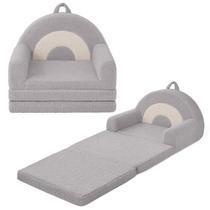 Sofá infantil dobrável Blissful Diary 2 em 1 cinza